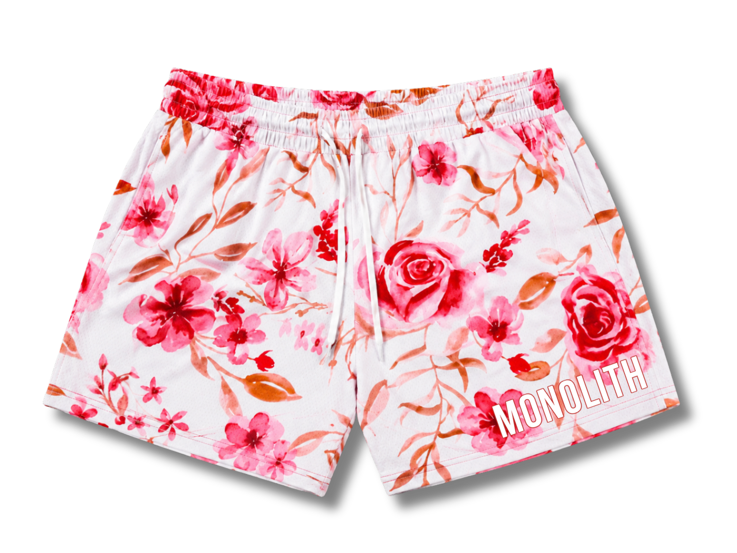Ivory Bloom Dual-Layer Mesh Shorts
