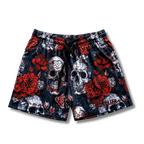 Skull Bloom Dual-Layer Mesh Shorts