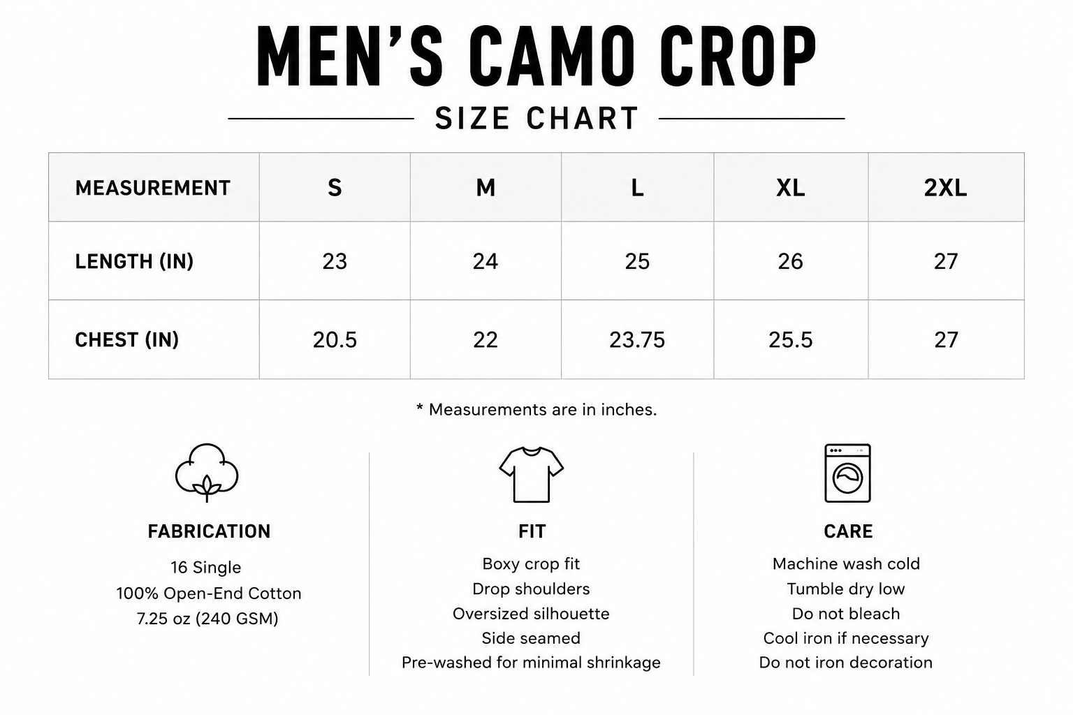 Men's Camo Crop