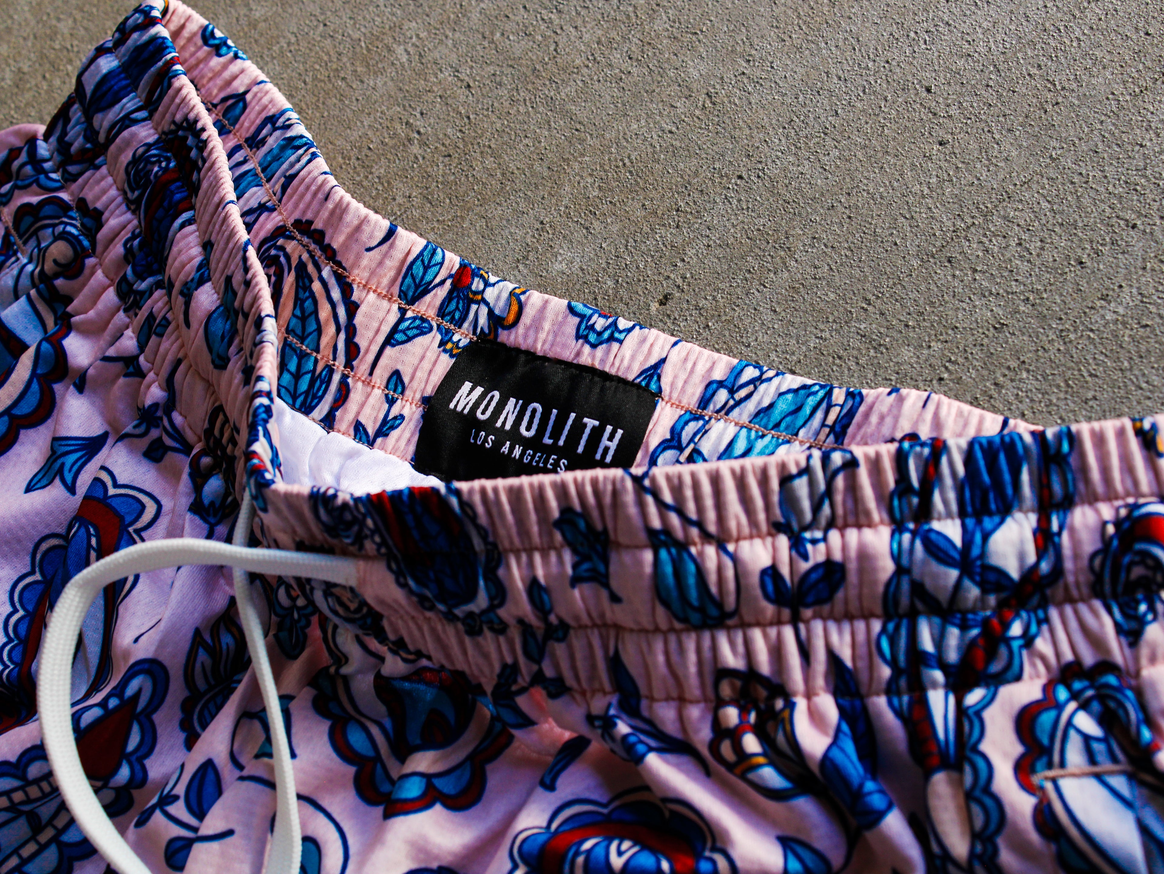 Blush Paisley Dual-Layer Mesh Shorts