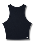 Women’s Script Ribbed Racerback Crop Tank