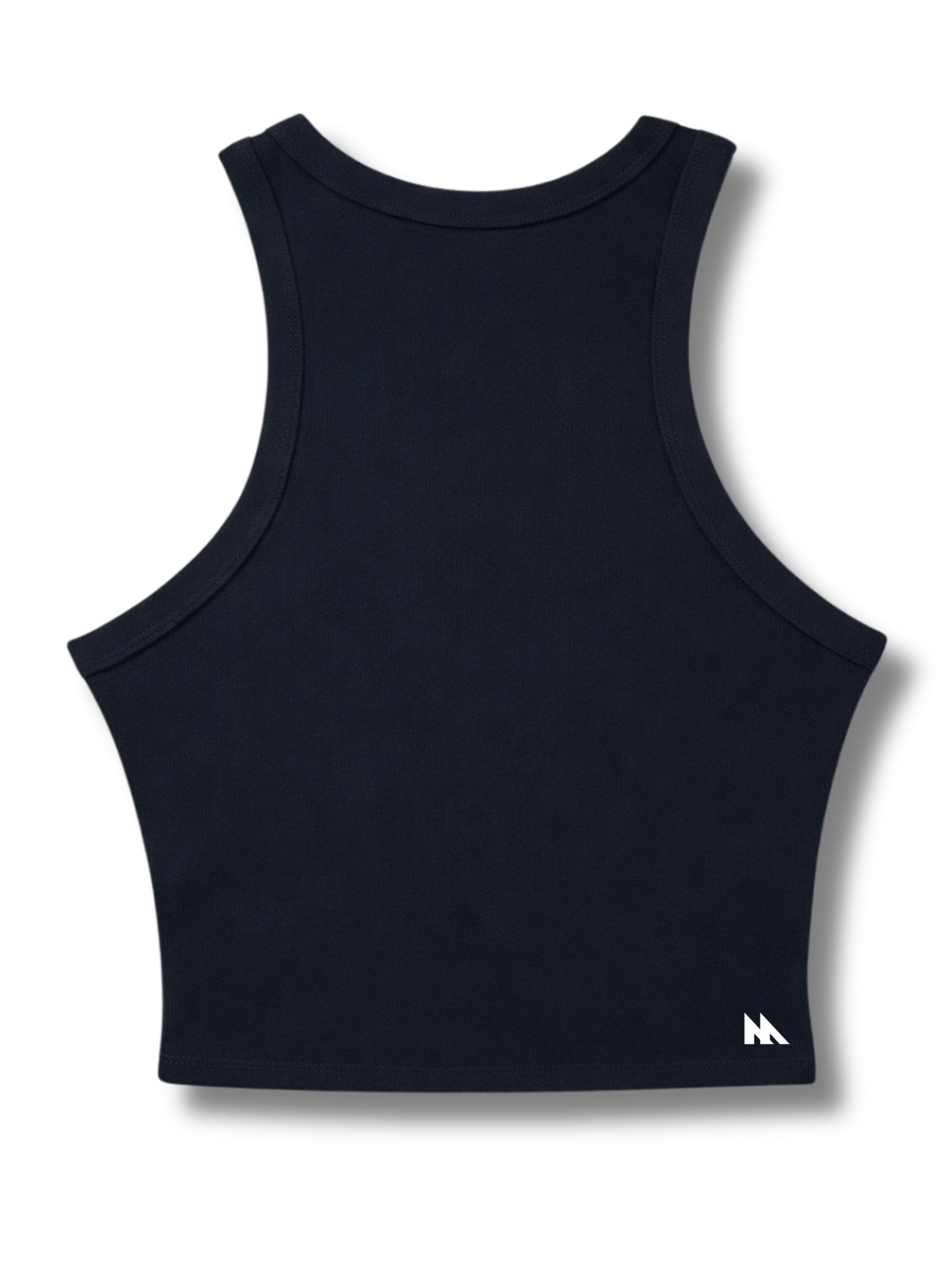 Women’s Script Ribbed Racerback Crop Tank