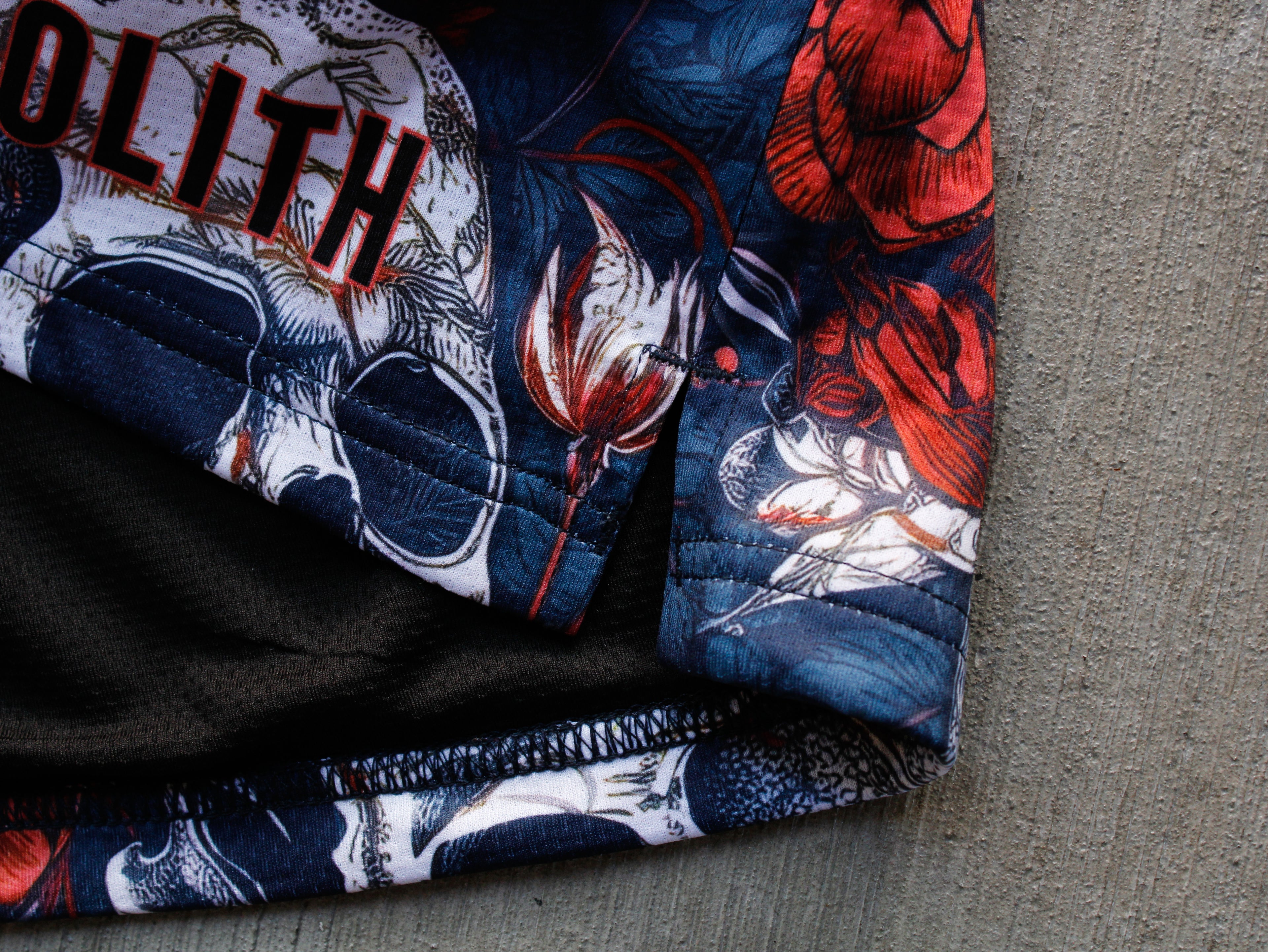 Skull Bloom Dual-Layer Mesh Shorts