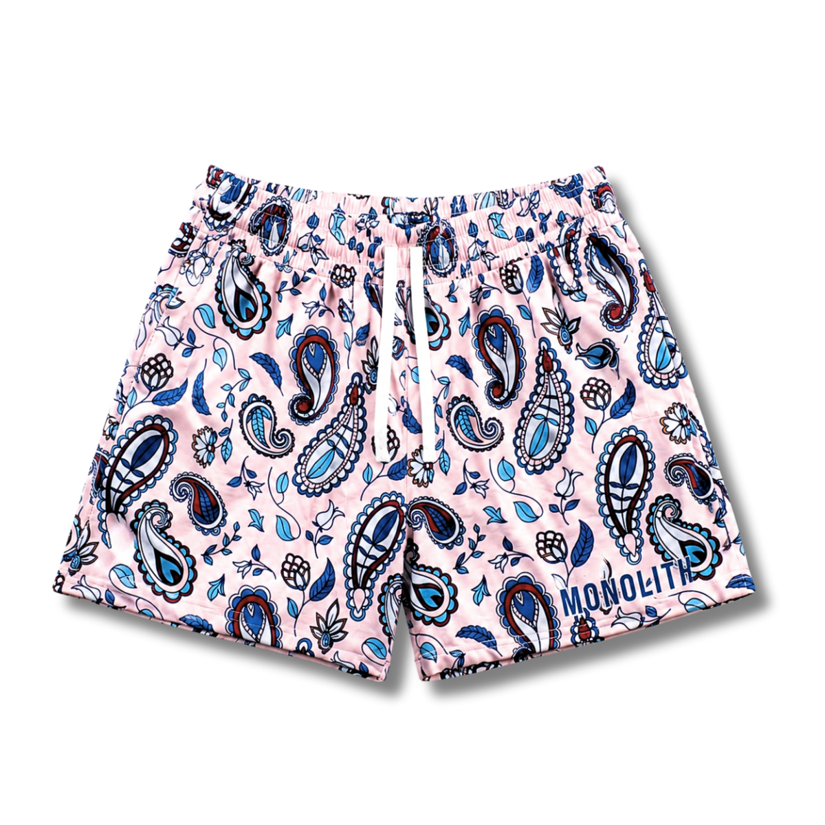 Blush Paisley Dual-Layer Mesh Shorts