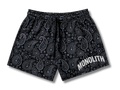 Obsidian Paisley Dual-Layer Mesh Shorts