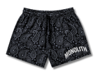Obsidian Paisley Dual-Layer Mesh Shorts