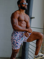 Blush Paisley Dual-Layer Mesh Shorts