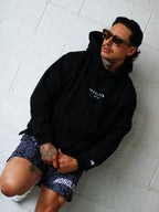 Obsidian Paisley Dual-Layer Mesh Shorts