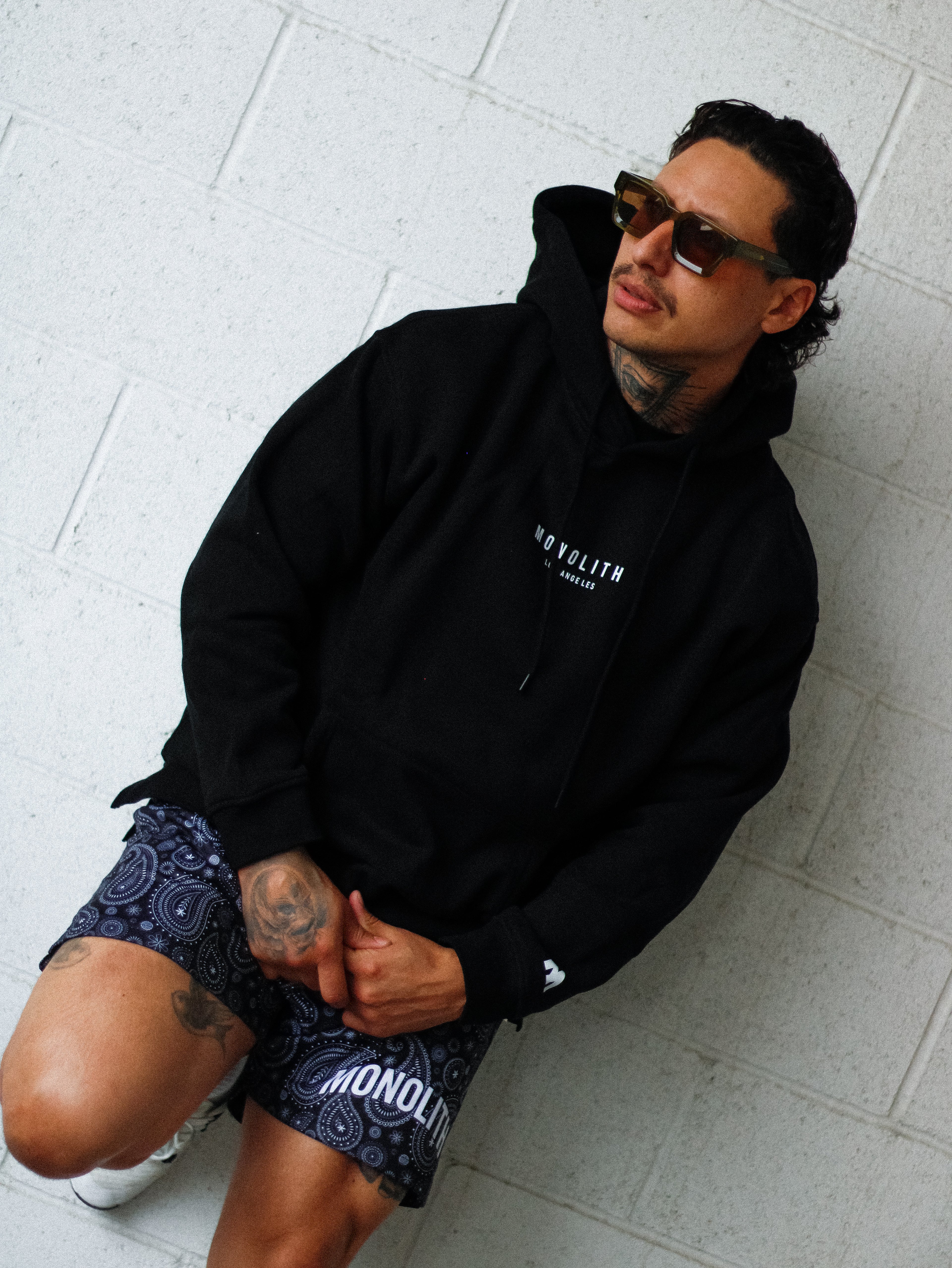 Obsidian Paisley Dual-Layer Mesh Shorts