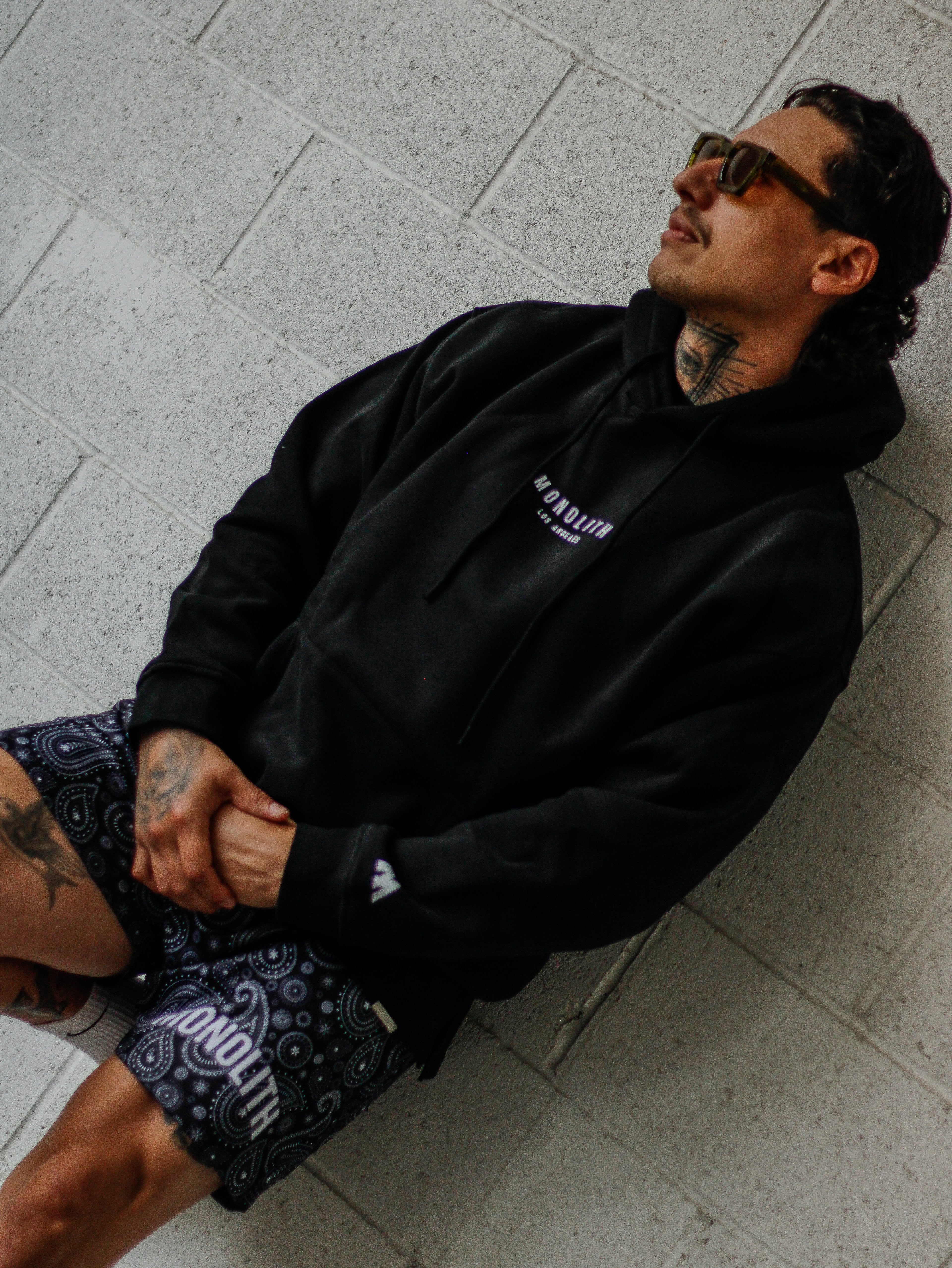 Obsidian Paisley Dual-Layer Mesh Shorts